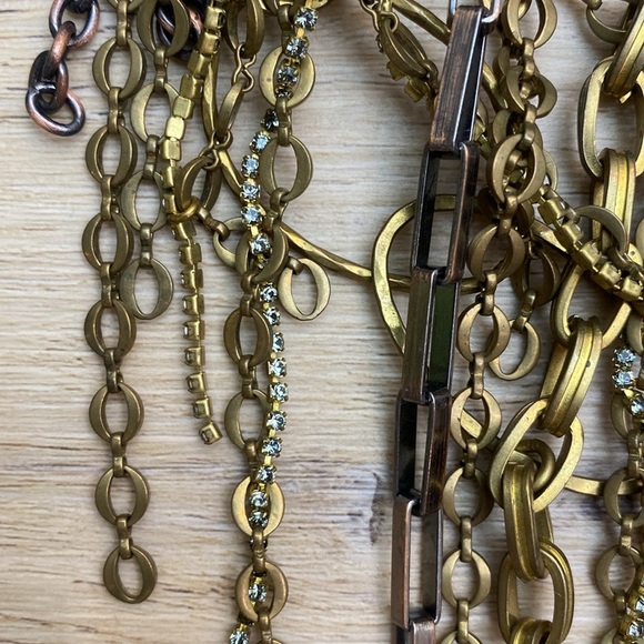 Rare* Rodrigo Otazu Chain Fringe Statement Necklace Glam Goth Grunge Rock - Picture 4 of 9